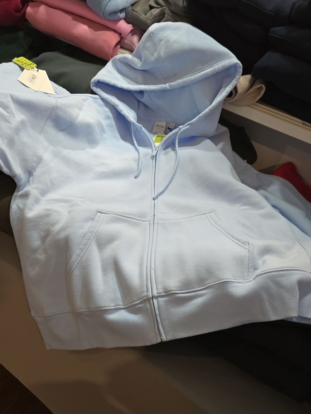 NWT Aritzia Sweatfleece BOYFRIEND ZIP Villa Blue XL - Picture 10 of 10